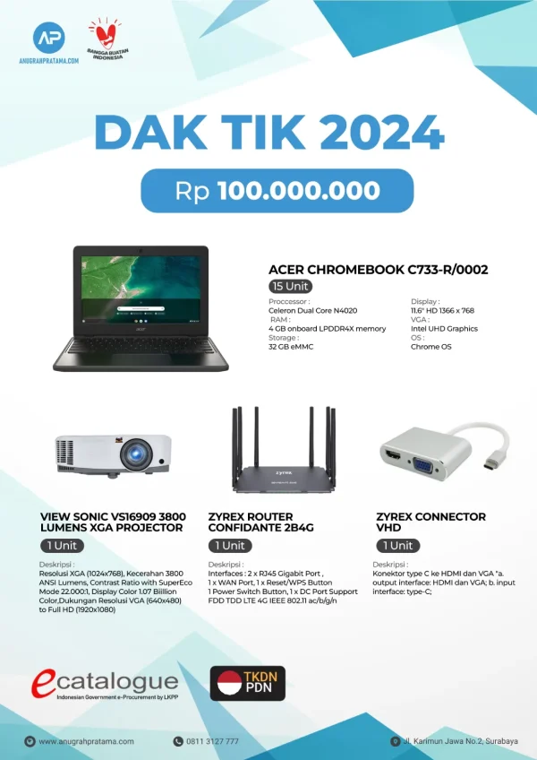 PAKET DAK TIK 2024 - ACER CHROMEBOOK C733-R/0002